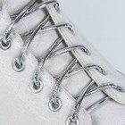 Шнурки для обуви, пара, круглые, металлизированные, d = 4 мм, 140 см, цвет серебряный оптом