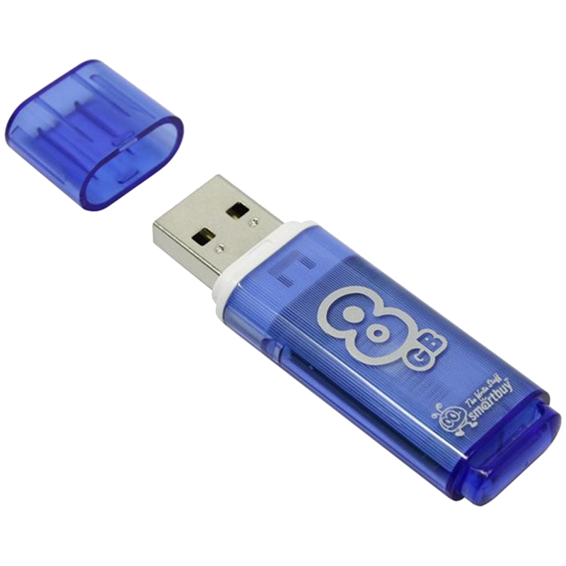 Память Smart Buy "Glossy"  8GB, USB 2.0 Flash Drive, голубой оптом