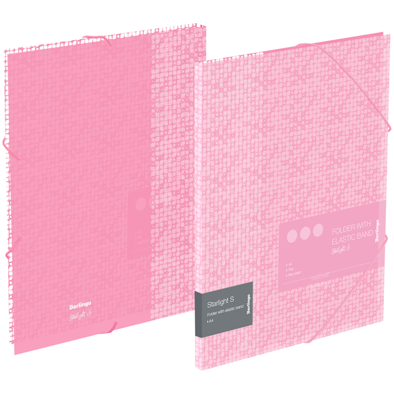 Папка на резинке Berlingo "Starlight S" А4, 600мкм, розовая, с рисунком оптом
