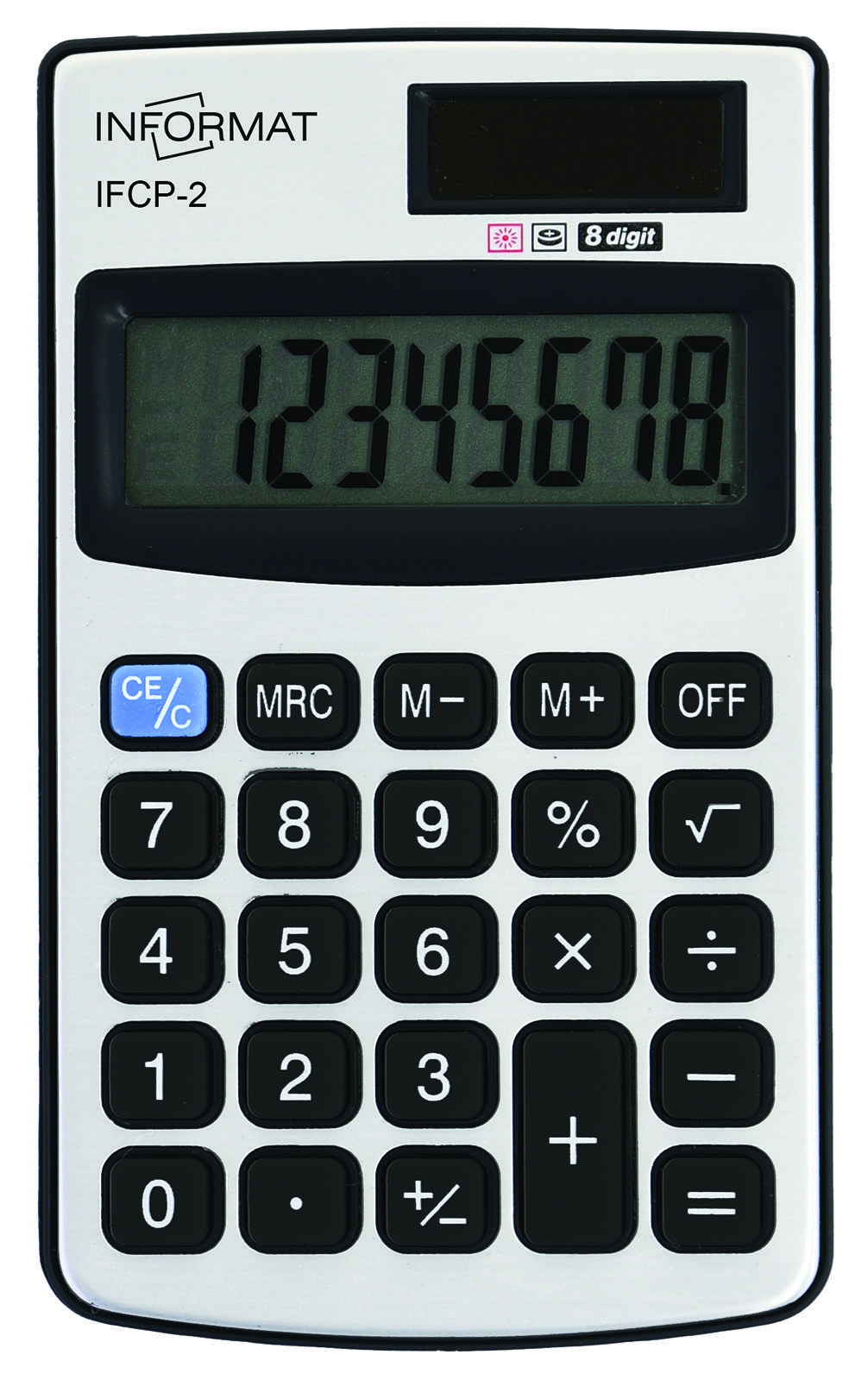 Калькулятор INFORMAT IFCP-2 8 разрядный, карманный, серебристый и черный оптом