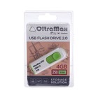 Флешка OltraMax 250, 4 Гб, USB2.0, чт до 15 Мб/с, зап до 8 Мб/с, зелёная оптом
