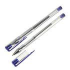 Ручка гелевая, 0.5 мм, синий стержень, прозрачный корпус оптом