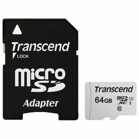  microSDXC 64 GB TRANSCEND UHS-I U1, 95 / (class 10), , TS64GUSD300S-A 