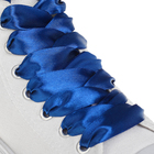 Шнурки для обуви, пара, атласные, плоские, 20 мм, 110 см, цвет синий оптом