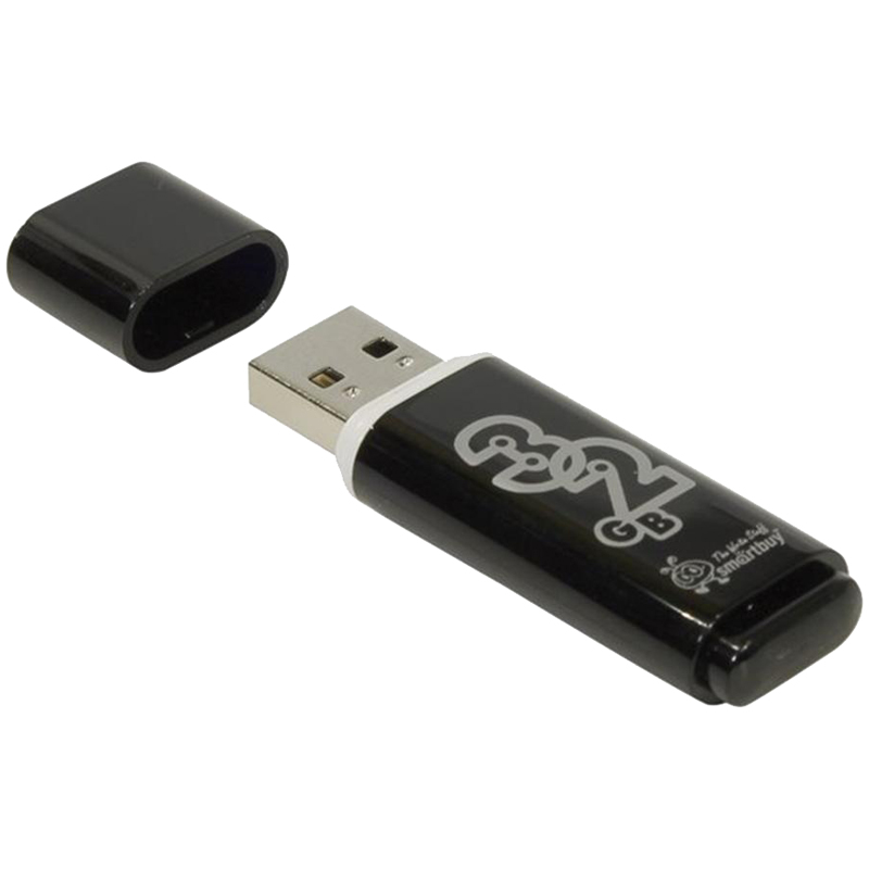 Память Smart Buy "Glossy"  32GB, USB 2.0 Flash Drive, черный оптом