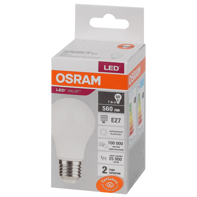   OSRAM LED Value A, 560, 7 ( 60), 4000 