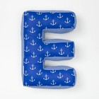 Мягкая буква подушка "Е" 35х25 см, синий, 100% хлопок, холлофайбер оптом