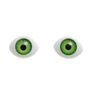 Глаза, набор 24 шт., размер радужки 8 мм, цвет зелёный оптом