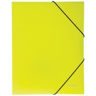 Папка на резинке Neon А4, 500 мкм, неоновая жёлтая оптом