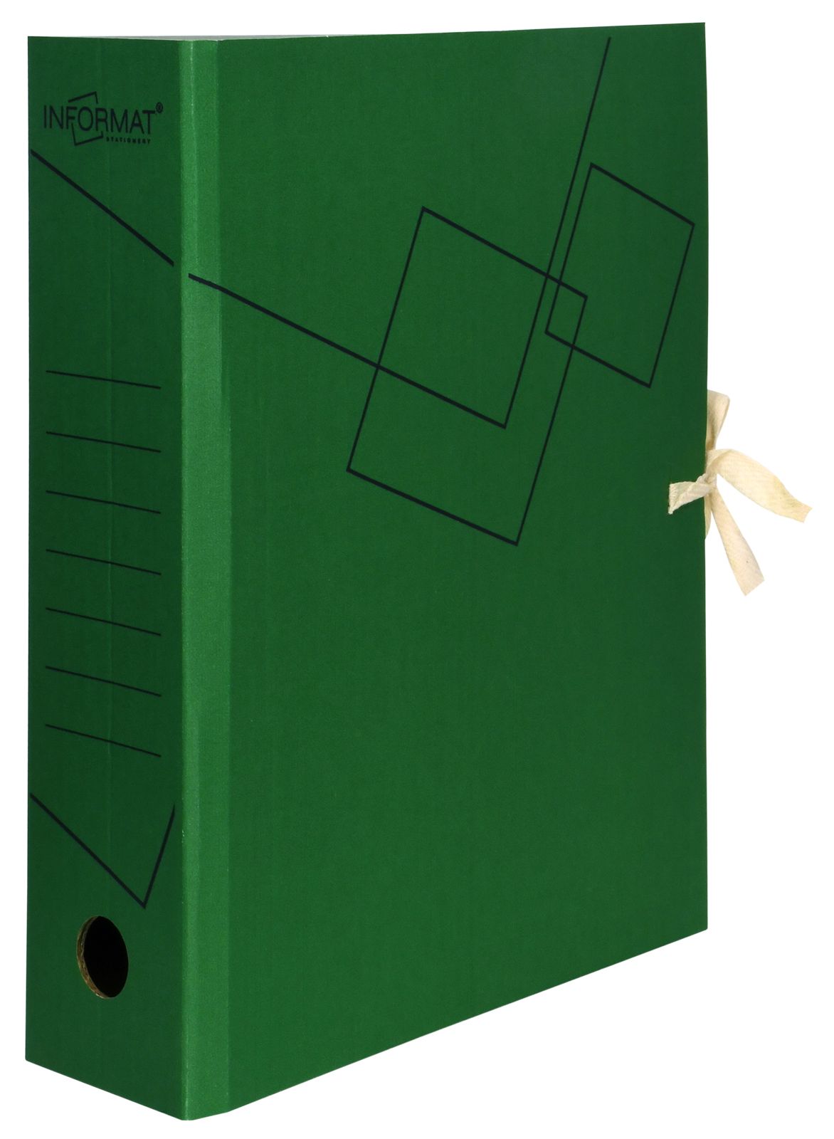 Короб архивный INFORMAT 75 мм А4 зеленый, микрогофрокартон, собран оптом