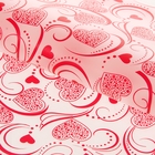 Плёнка для цветов и подарков "Сердечки красные", 60 х 60 см оптом