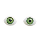 Глаза, набор 30 шт., размер радужки 7 мм, цвет зелёный оптом
