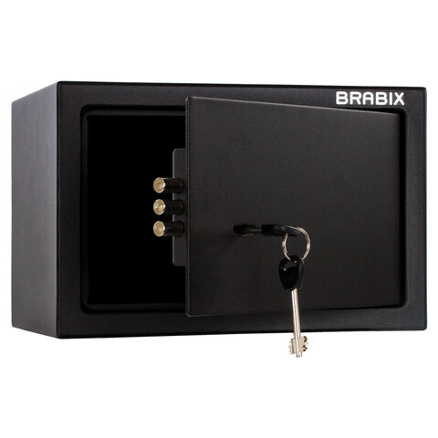 Сейф мебельный BRABIX "SF-200KL", 200х310х200 мм, ключевой замок, черный, 291144, S103BR211114 оптом