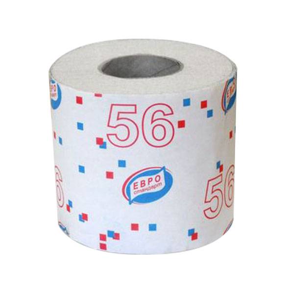 Туалетная бумага Семья и Комфорт ЕВРОСТАНДАРТ 56, 1-слойная, без перфорации, рулон 48 м, отбеленная макулатура, серая оптом
