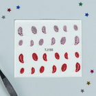 Наклейки для ногтей «Пёрышки», с блёстками, цвет красный/розовый оптом