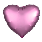 Шар фольгированный 5" «Сердце» с клапаном, матовый, цвет розовый оптом