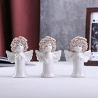 Сувенир керамика "Кудрявые ангелочки" набор 3 шт 9,5х6х3,5 см оптом