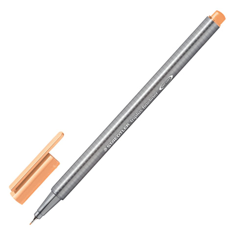 Ручка капиллярная (линер) STAEDTLER "Triplus Fineliner", СВЕТЛО-ОРАНЖЕВАЯ, трехгранная, линия письма 0,3 мм, 334-43 оптом