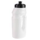 Бутылка для воды 700 мл, велосипедная, с ручкой, пластик HDPE, белая, 9.5х22 см оптом
