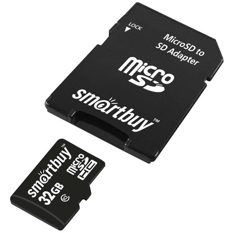 Карта памяти SmartBuy MicroSDHC 32GB, Class 10, скорость чтения 30Мб/сек (с адаптером SD) оптом