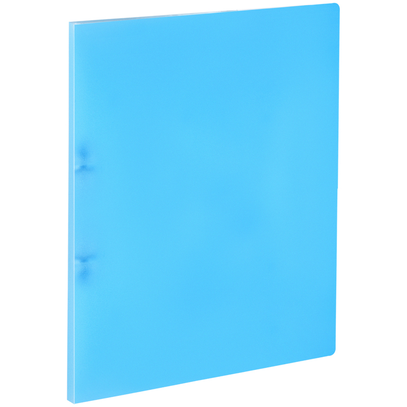 Папка на 2 кольцах OfficeSpace А4, 25мм, 400мкм, пластик, синяя полупрозрачная оптом