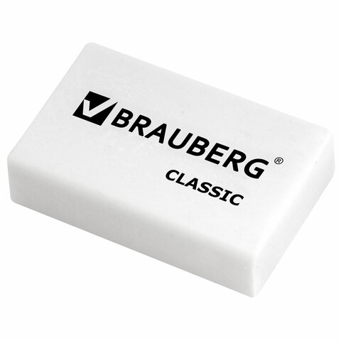 Ластик BRAUBERG "Classic", 26х17х7 мм, белый, прямоугольный, 221033 оптом
