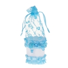 Бонбоньерка «Корзинка с мишкой и бантиком», цвет голубой оптом