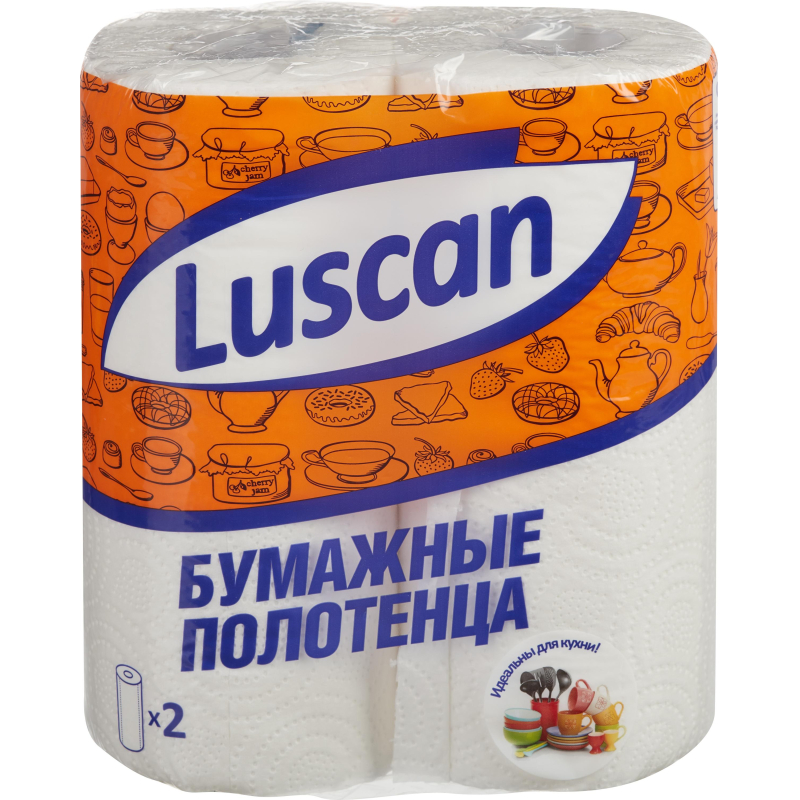 Полотенца бумажные LUSCAN 2-сл.,с тиснением, 2рул./уп. оптом