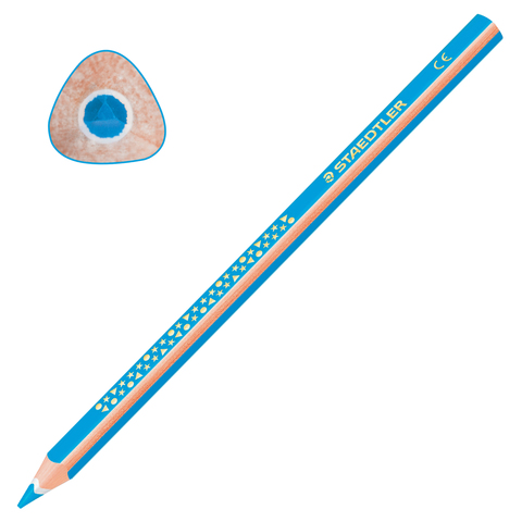Карандаш цветной утолщенный STAEDTLER "Noris club", 1 шт., трехгранный, грифель 4 мм, голубой, 1284-30 оптом