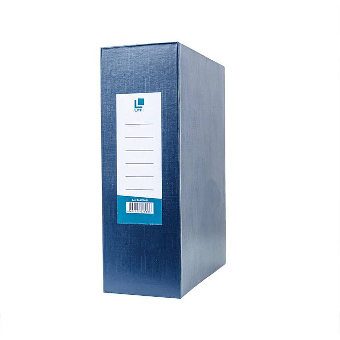 Короб архивный LITE 100 мм А4, синий, бумвинил, разобран оптом
