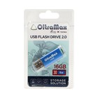 Флешка OltraMax 30, 16 Гб, USB2.0, чт до 15 Мб/с, зап до 8 Мб/с, синяя оптом