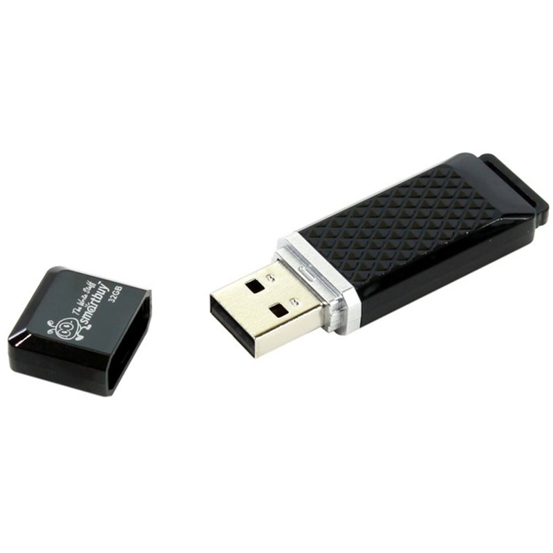 Память Smart Buy "Quartz"  32GB, USB 2.0 Flash Drive, черный оптом