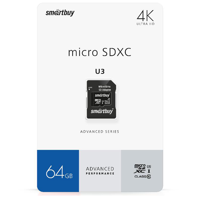   SmartBuy MicroSDXC 64GB PRO U3 Advanced, Class 10,   90/ (  SD) 