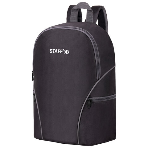 Рюкзак STAFF TRIP универсальный, 2 кармана, черный с серыми деталями, 40x27x15,5 см, 270787 оптом