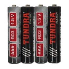 Батарейка солевая TUNDRA Super Heavy Duty, AAA, R03, спайка, 4 шт оптом