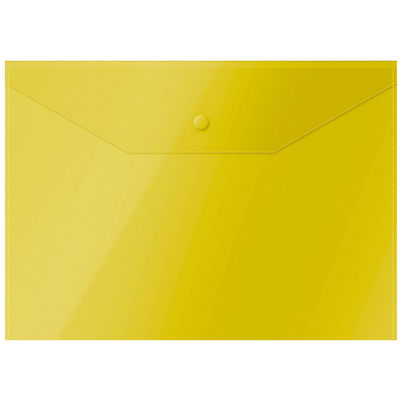 Папка-конверт на кнопке OfficeSpace А5 (190*240мм), 120мкм, пластик, полупрозрачная, желтая оптом