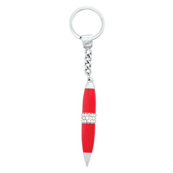 Брелок-ручка GLAM со стразами красный в пластиковом футляре оптом