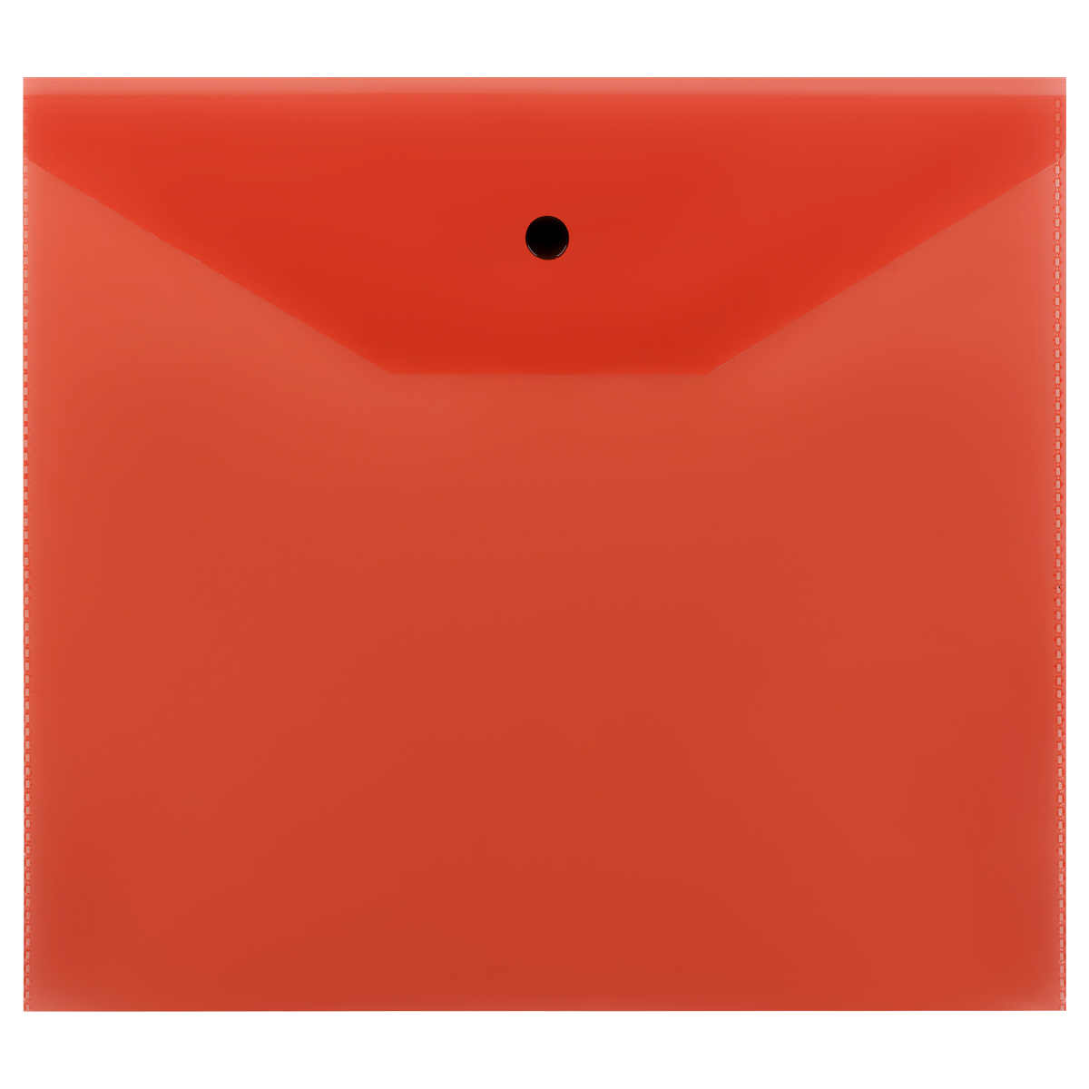 Папка-конверт на кнопке СТАММ А5+, 120мкм, пластик, прозрачная, красная оптом