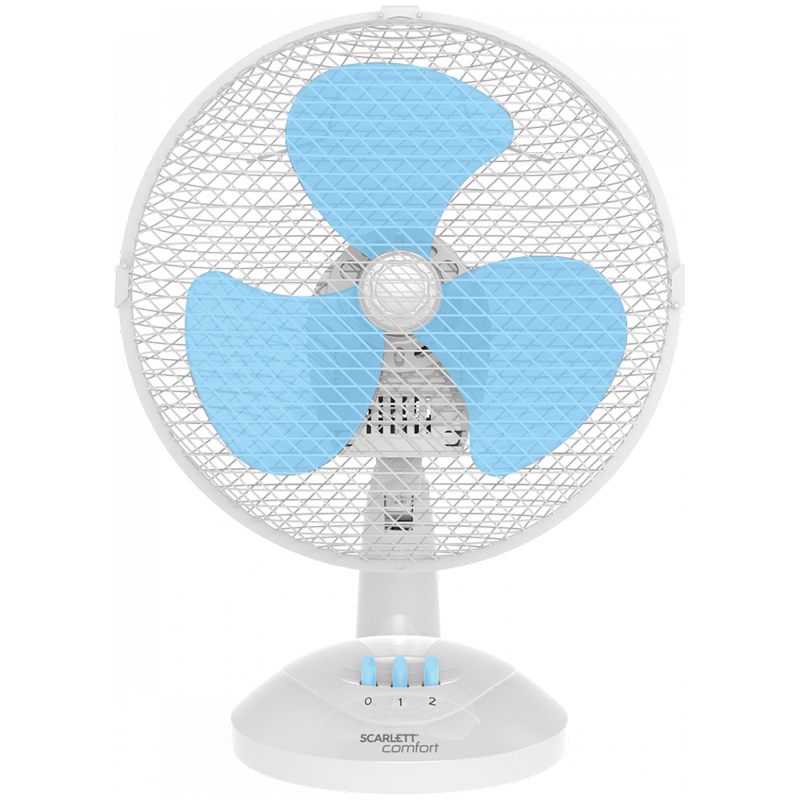 Вентилятор настольный Scarlett SC-DF111S19, 2 режима, голубой, белый оптом