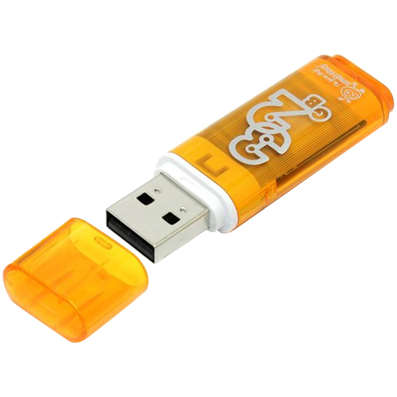 Память Smart Buy "Glossy"  32GB, USB 2.0 Flash Drive, оранжевый оптом