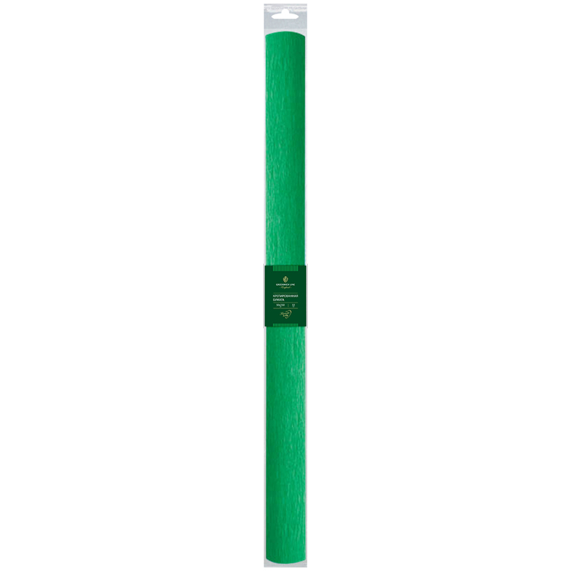 Бумага крепированная Greenwich Line, 50*250см, 32г/м2, зеленая, в рулоне, пакет с европодвесом оптом