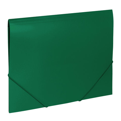 Папка на резинках BRAUBERG "Office", зеленая, до 300 листов, 500 мкм, 227710 оптом