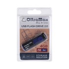 Флешка OltraMax 250, 4 Гб, USB2.0, чт до 15 Мб/с, зап до 8 Мб/с, синяя оптом