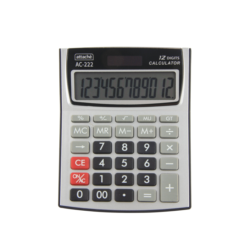 Калькулятор настольный КОМПАКТНЫЙ Attache AC-222,12р,дв.пит,144x107cереб оптом