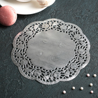 Салфетка для торта и десерта 16,5 см "Ажурный круг", цвет серебро оптом