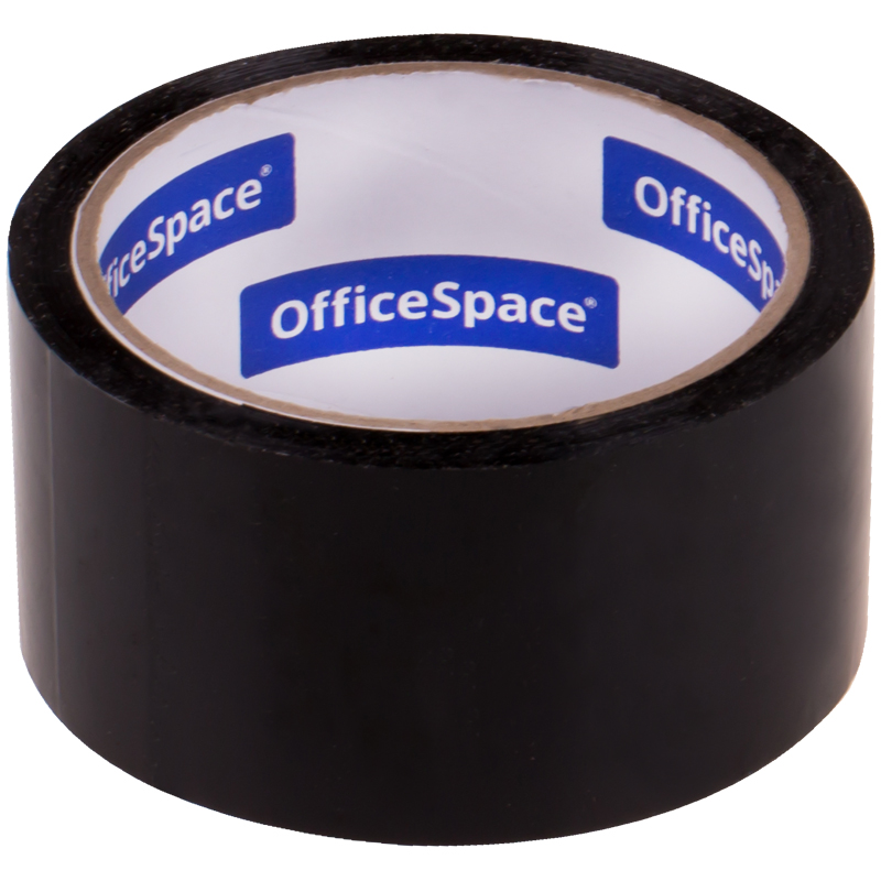 Клейкая лента упаковочная OfficeSpace, 48мм*40м, 45мкм, черная, ШК оптом
