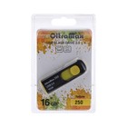 Флешка OltraMax 250, 16 Гб, USB2.0, чт до 15 Мб/с, зап до 8 Мб/с, жёлтая оптом
