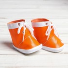 Ботинки для куклы «Завязки», длина подошвы: 7,6 см, 1 пара, цвет оранжевый оптом