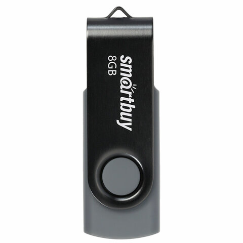 Флеш-диск 8 GB SMARTBUY Twist USB 2.0, черный, SB008GB2TWK оптом