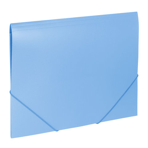Папка на резинках BRAUBERG "Office", голубая, до 300 листов, 500 мкм, 228078 оптом